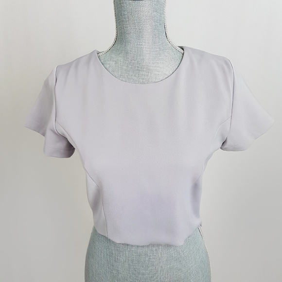 Irada Grey Crop Top Blouse size M - Picture 2 of 6